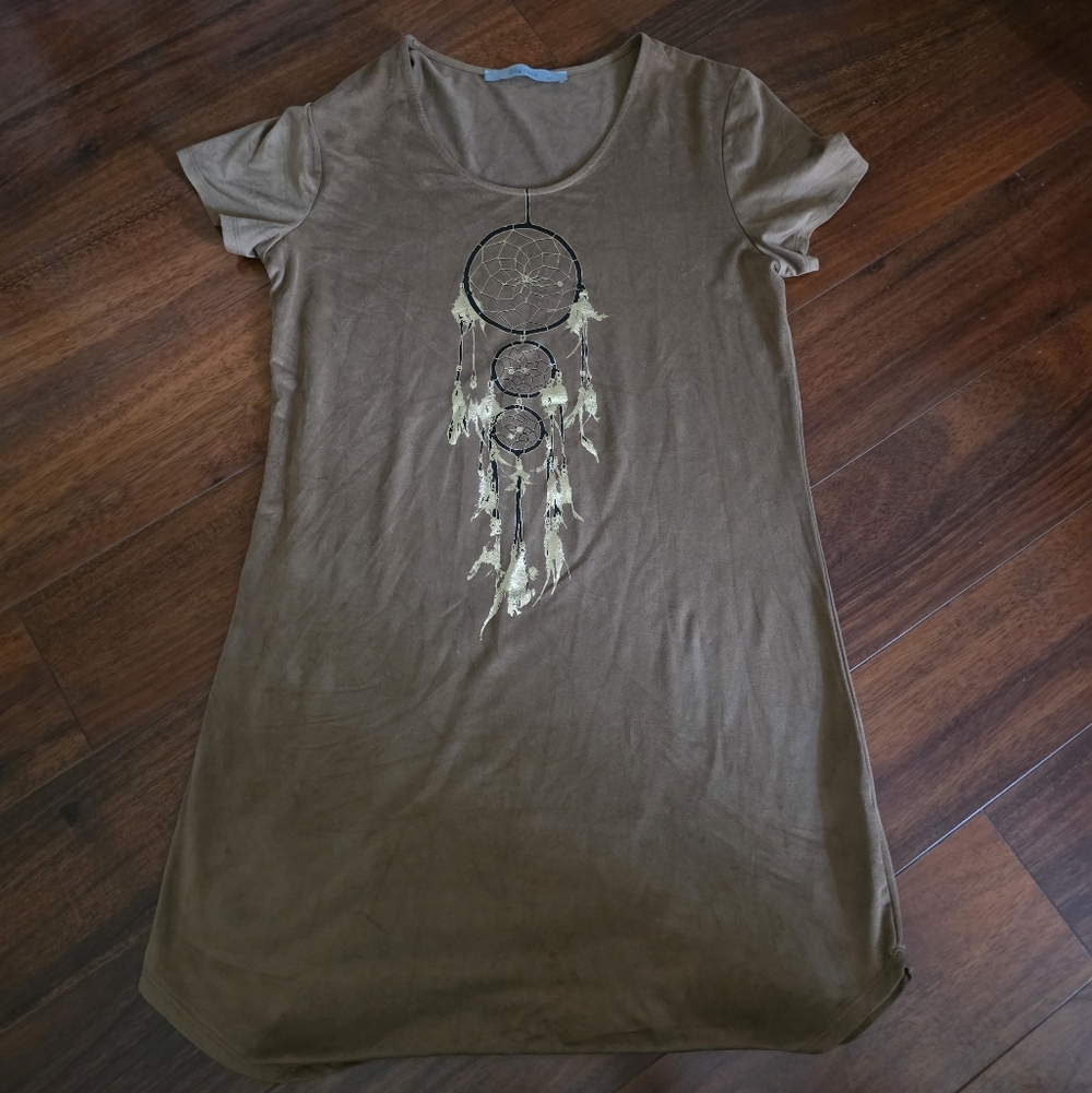 Brown Dream Catcher Tunic Top